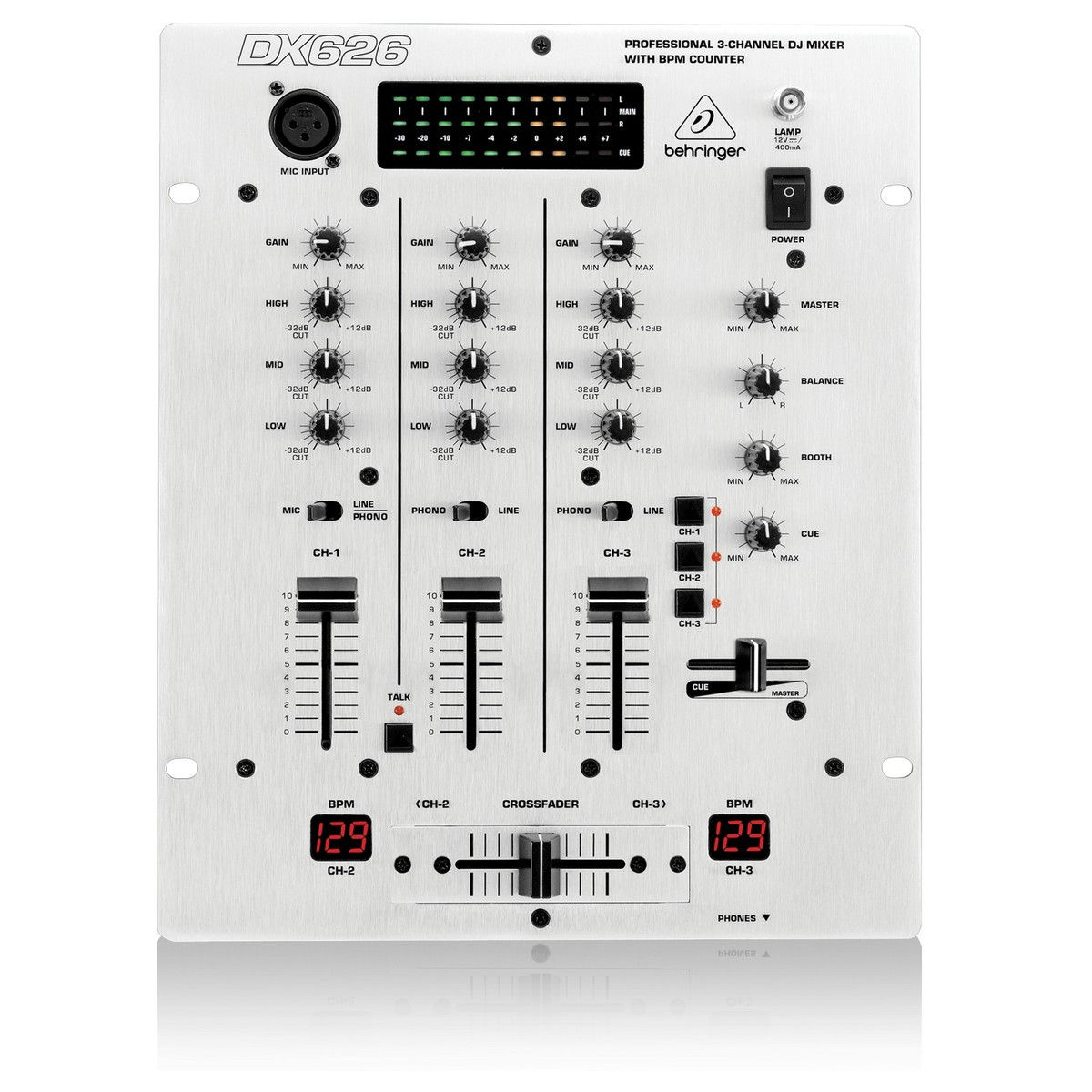 MIXER PROFESIONAL P/DJ 3 CANAL C/CONTROLADOR BPM-UCA DX626