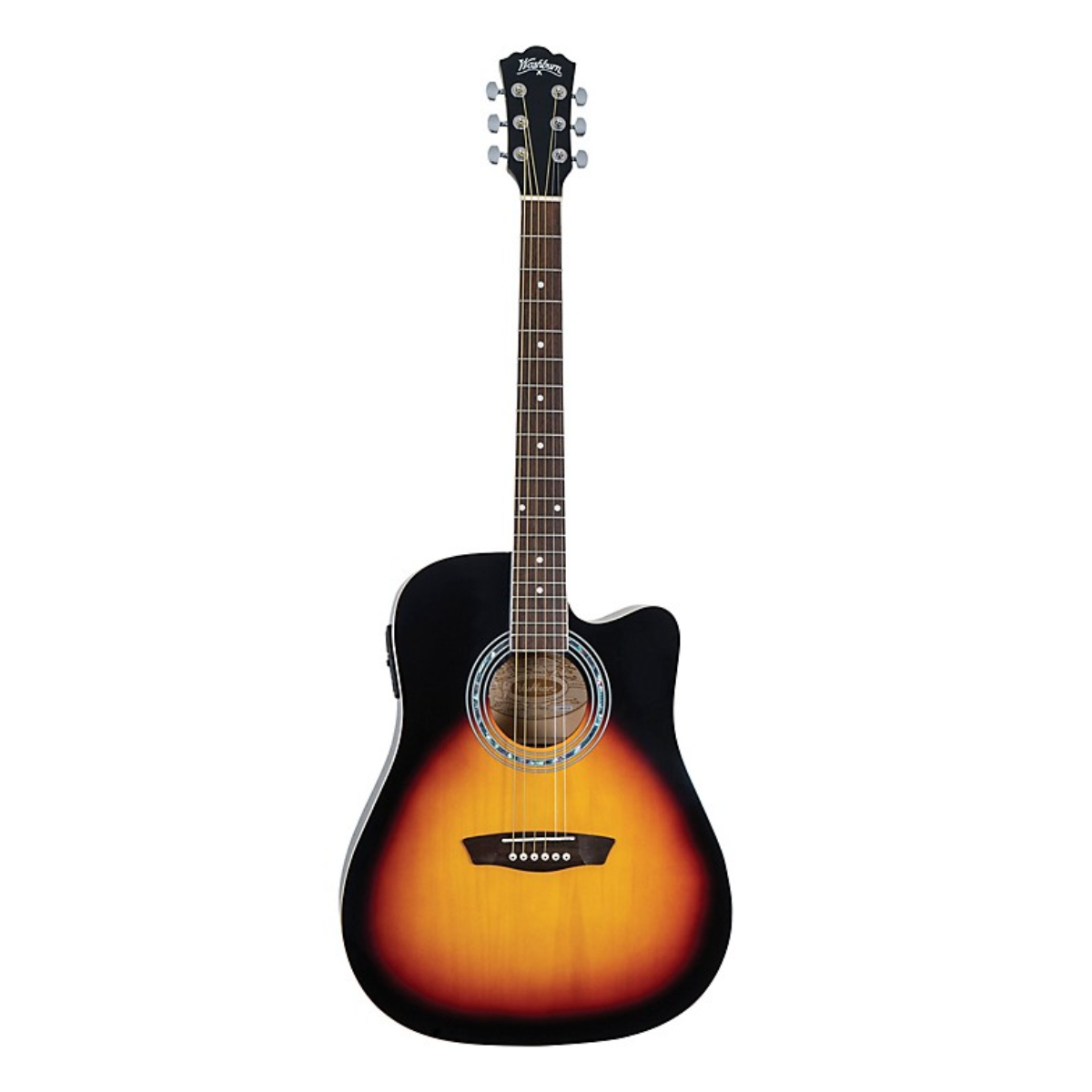 GUIT ELECTACÚST DREADNOUGHT C/CORTE COL/TOBACCO SUNBURST "WASHBURN" WA90CEVSB-U
