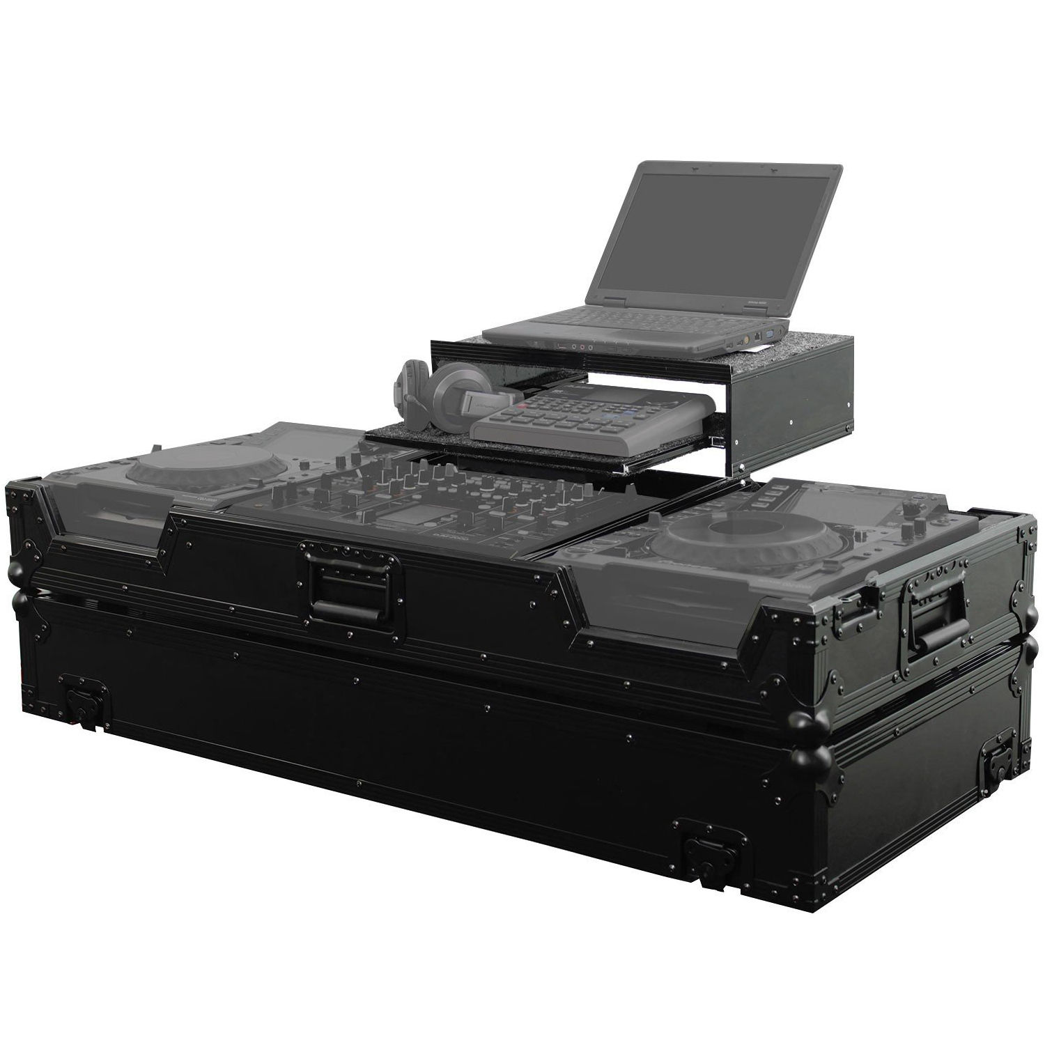 FZGS22000WBL CASE LARGO C/RUEDAS P/PIONEER DJM-2000/2000NXS C/DOBLE PLATAFORMA "
