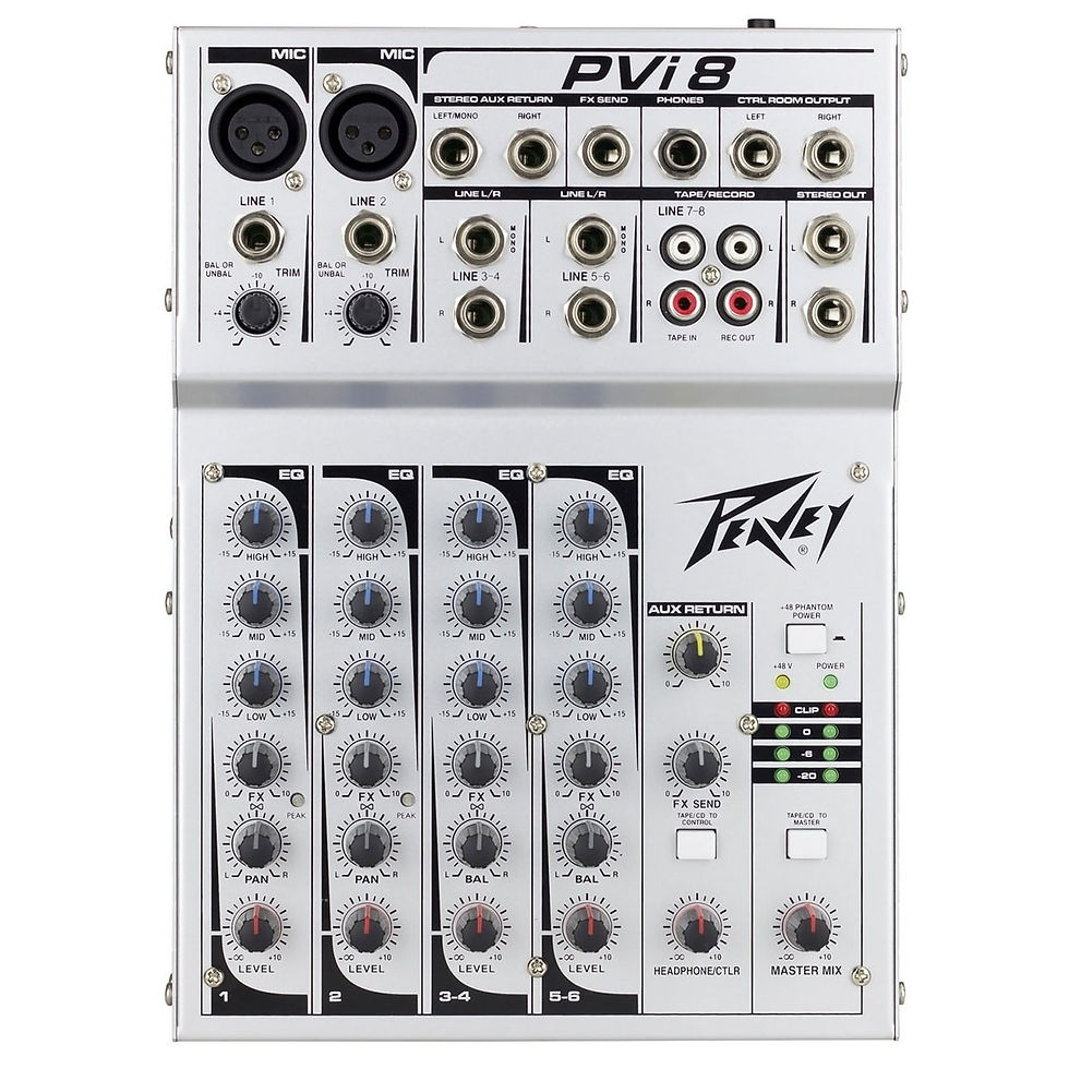 PVI 8 MIXER DE 6CH, 2 MONO, 2 STEREO "PEAVEY"