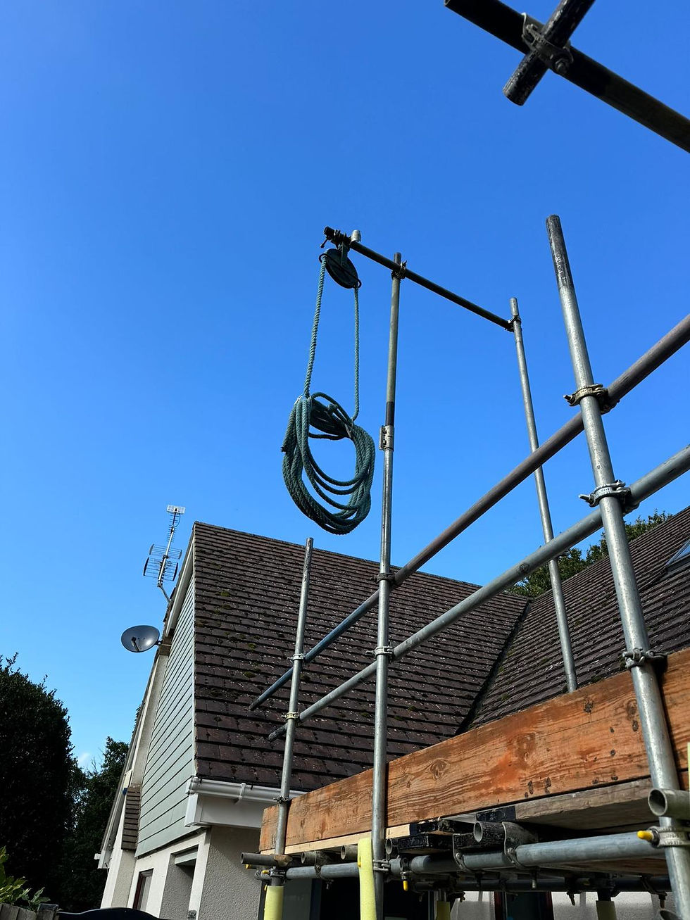 Solar Panel Scaffolding with a pulley system