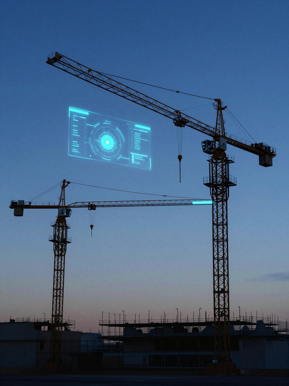Cranes with digital interface for AI Automation Agency UK