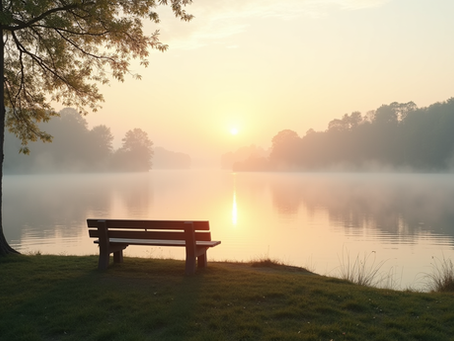 dew morning by the lake