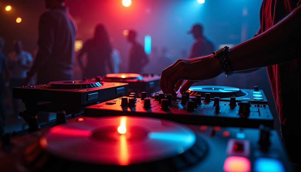 dj in the club spinning