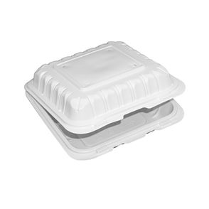 MFPP White 8x8" Hinged-Lid Container