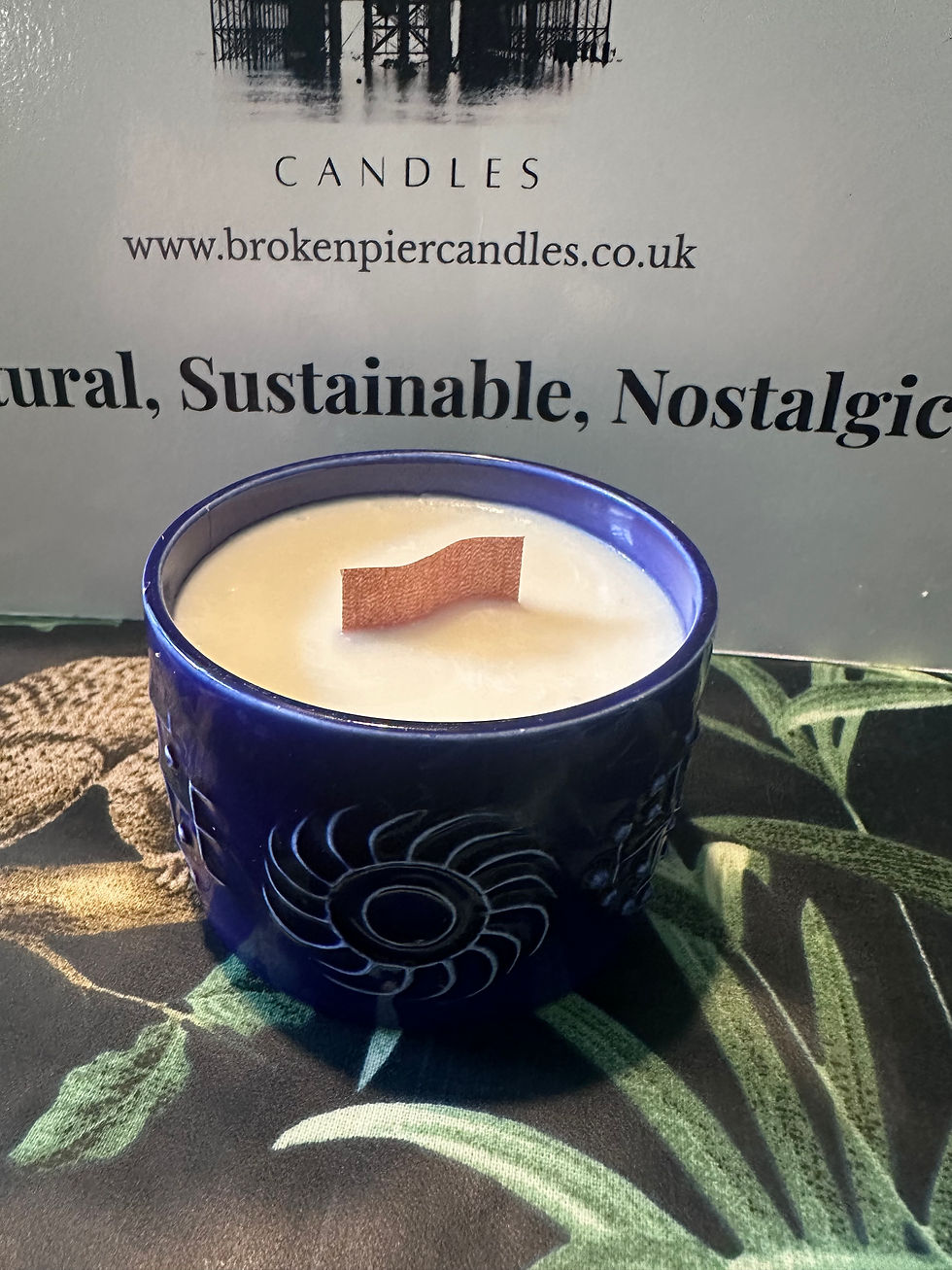 Natural Wax Portemirion Cobalt Totem Natural Wax Candle Top