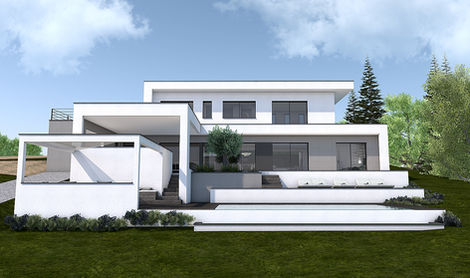 villa contemporaine moderne toit plat architecte Lyon