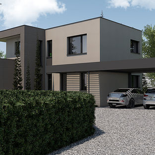 villa contemporaine moderne toit plat toiture terrasse architecte luxe Lyon