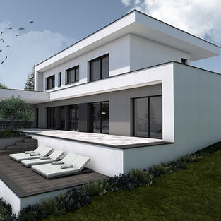 villa contemporaine moderne toit plat architecte Lyon