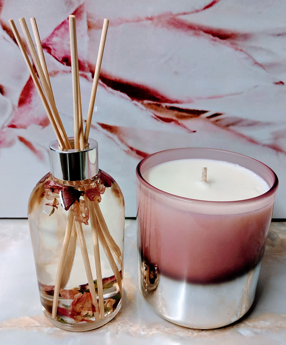 Thumbnail: Two-Tone Blush Pink & Silver Soy Candle
