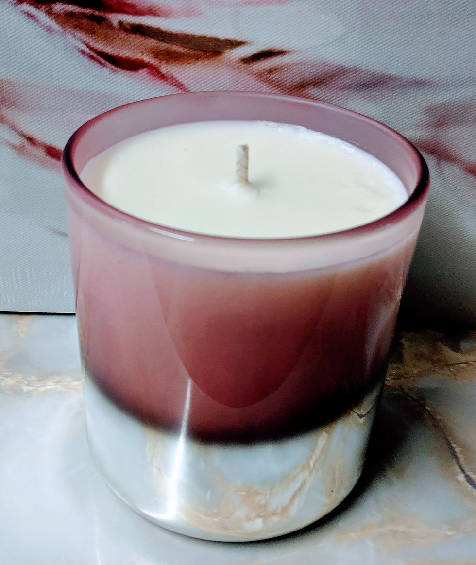 Thumbnail: Two-Tone Blush Pink & Silver Soy Candle