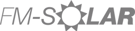 FM-Solar Logo – Transparente Version auf weißem Hintergrund in hellgrauer Farbgebung. Minimalistisches und modernes Design, i