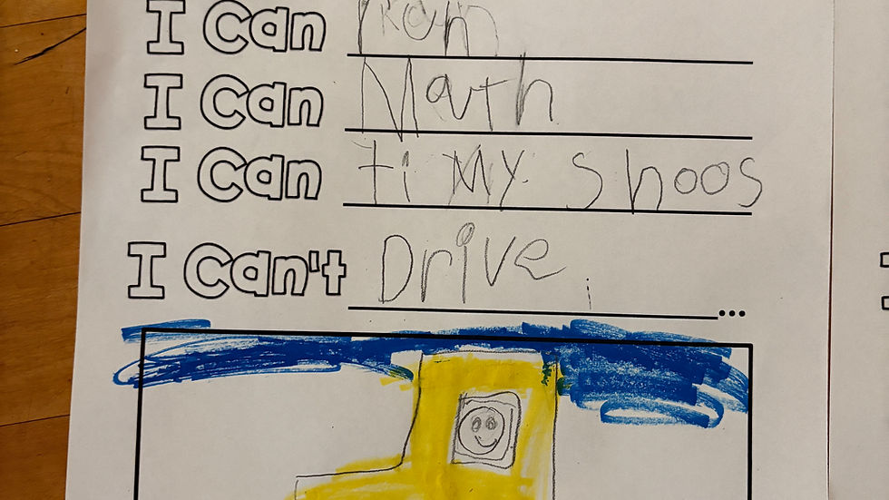 Student writing sample