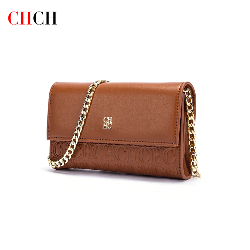 CHCH Women's Shoulder Bag New Magnetic Flip Chain Bag Brown Small Square Bag Wal