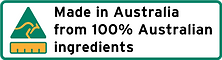 Made in Australa from 100% Australian ingredients