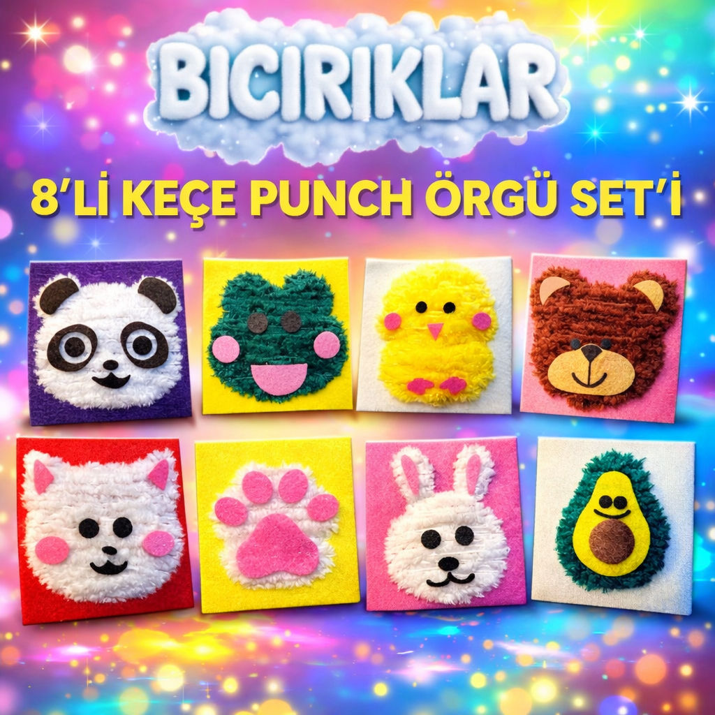 8’Lİ KEÇE PUNCH ÖRGÜ SETİ
