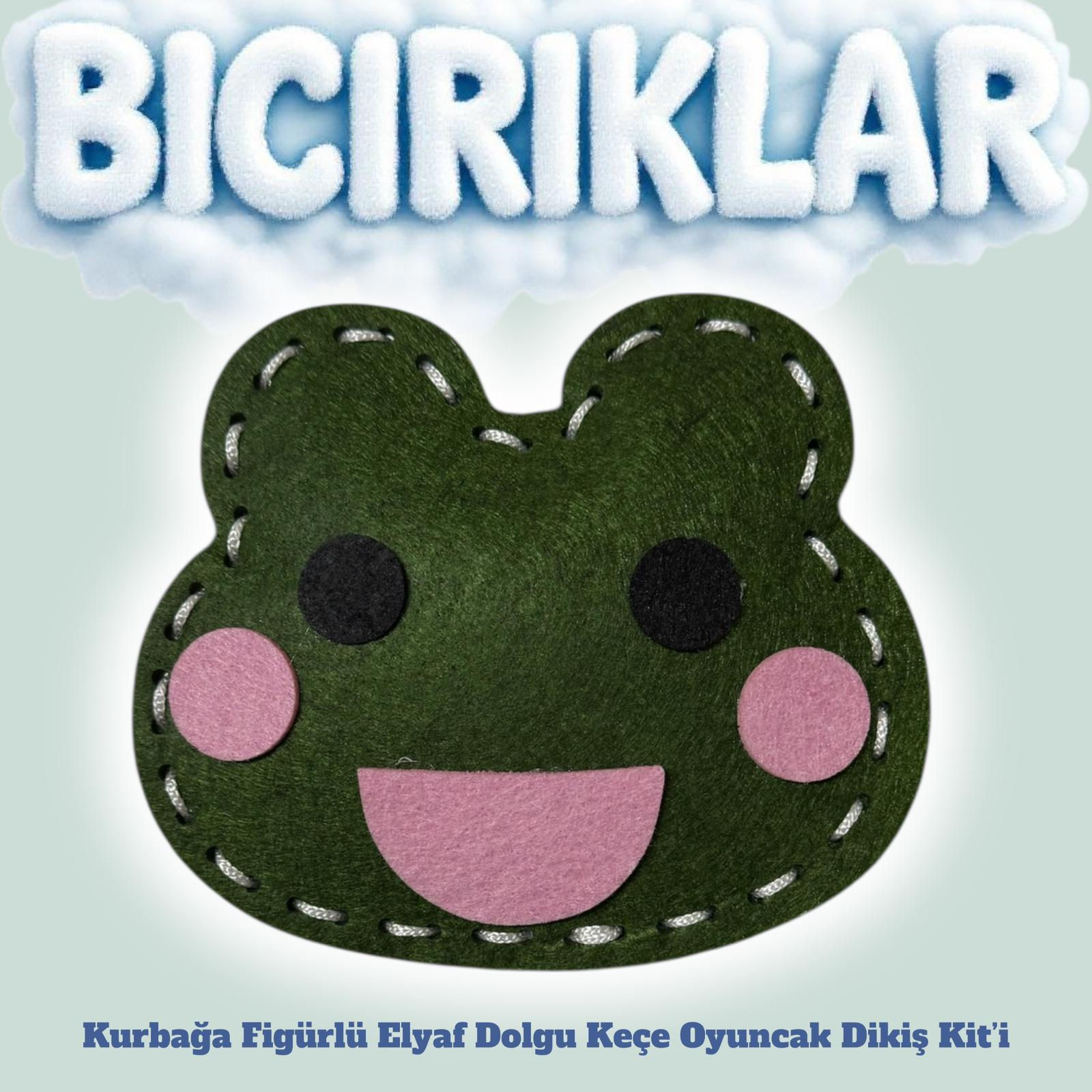 Kurbağa Figürlü Elyaf Dolgu Keçe Oyuncak Dikiş Kiti