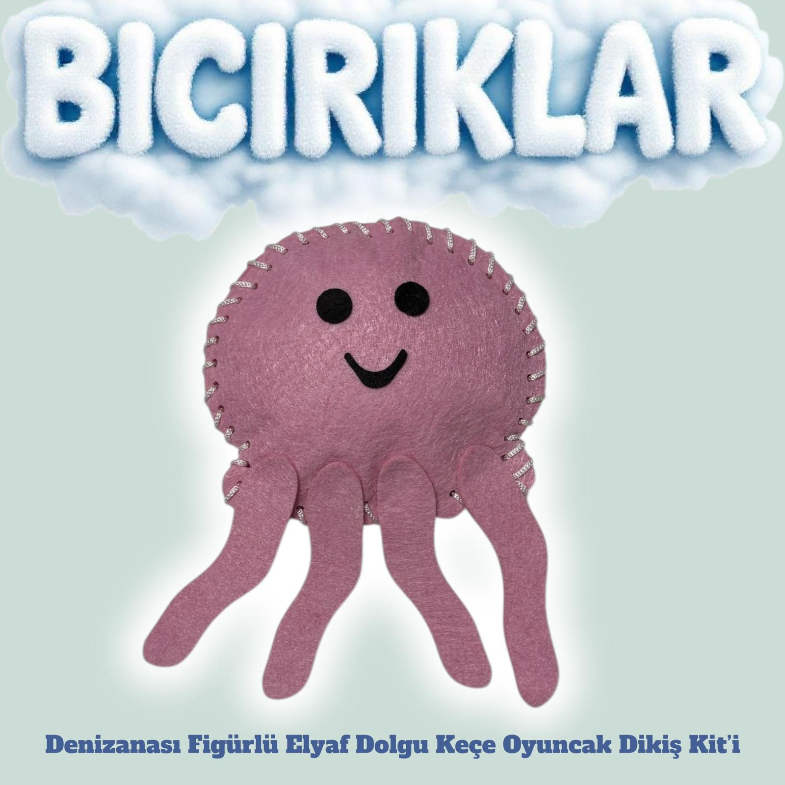 Denizanası Figürlü Elyaf Dolgu Keçe Oyuncak Dikiş Kiti