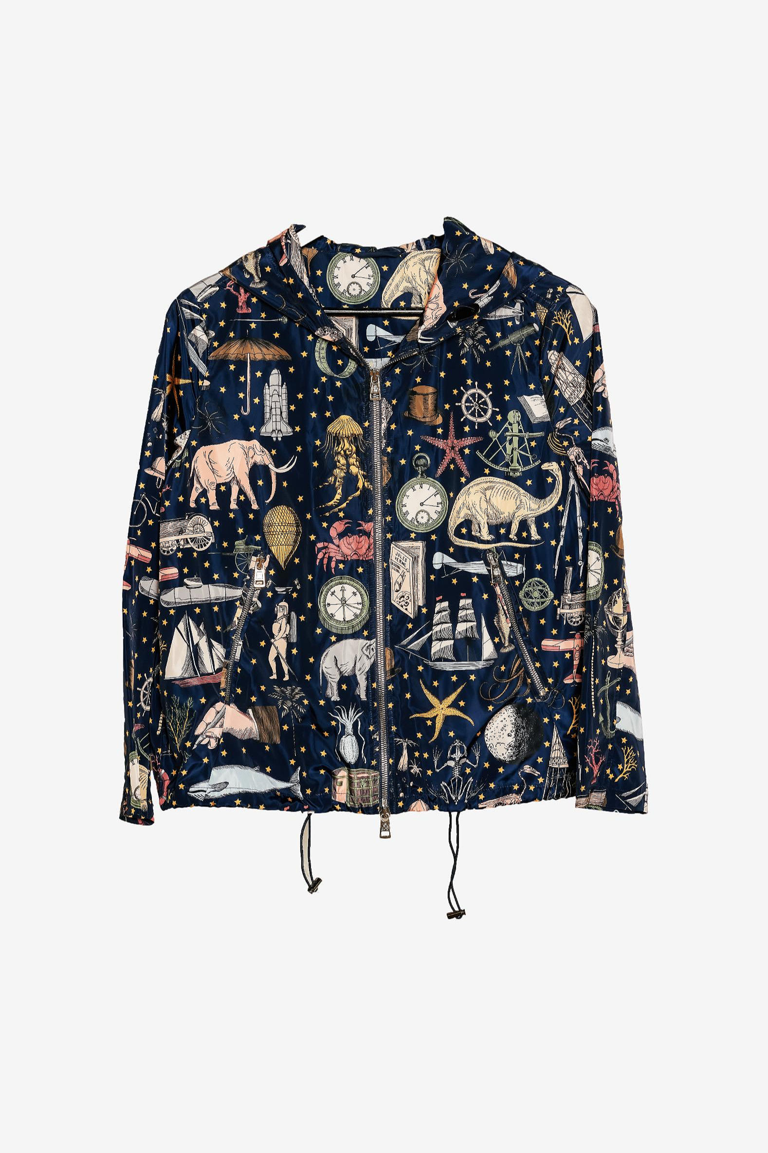 Jules Verne Astro Print Windbreaker