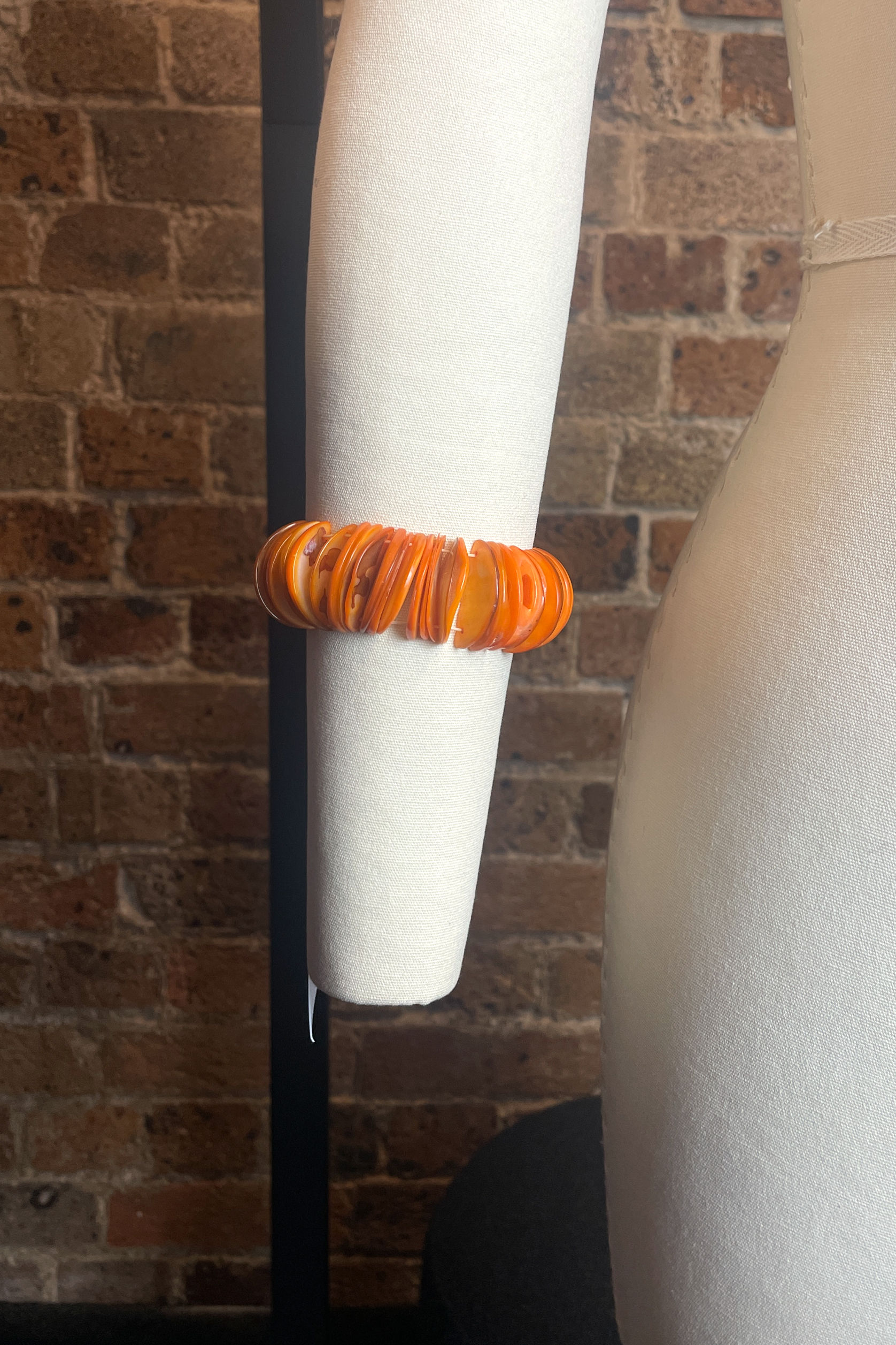 Orange Shell Lining Bangle