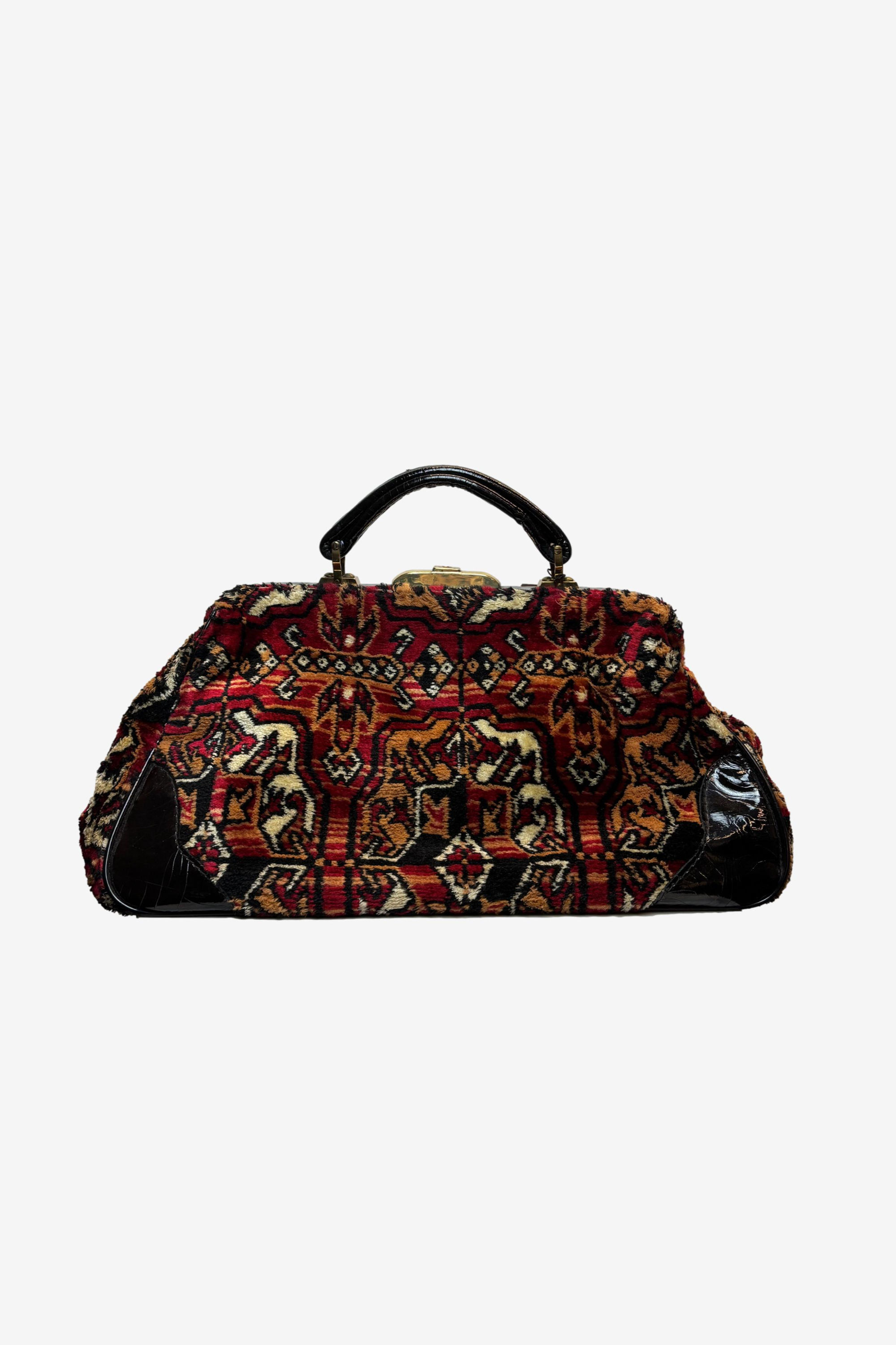 Vintage Textured Carpet Bag