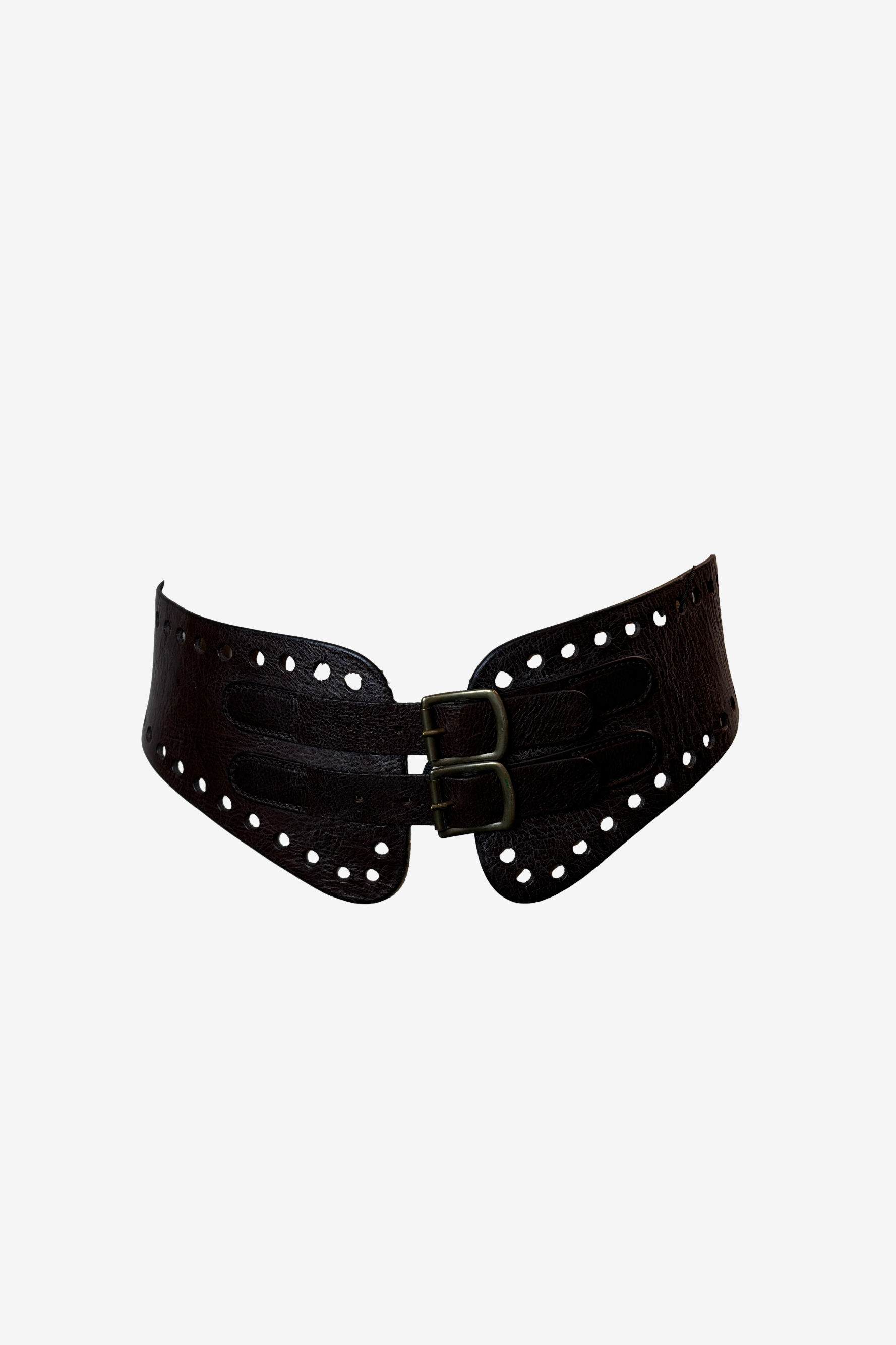 Barney's New York Brown Leather Corset Belt