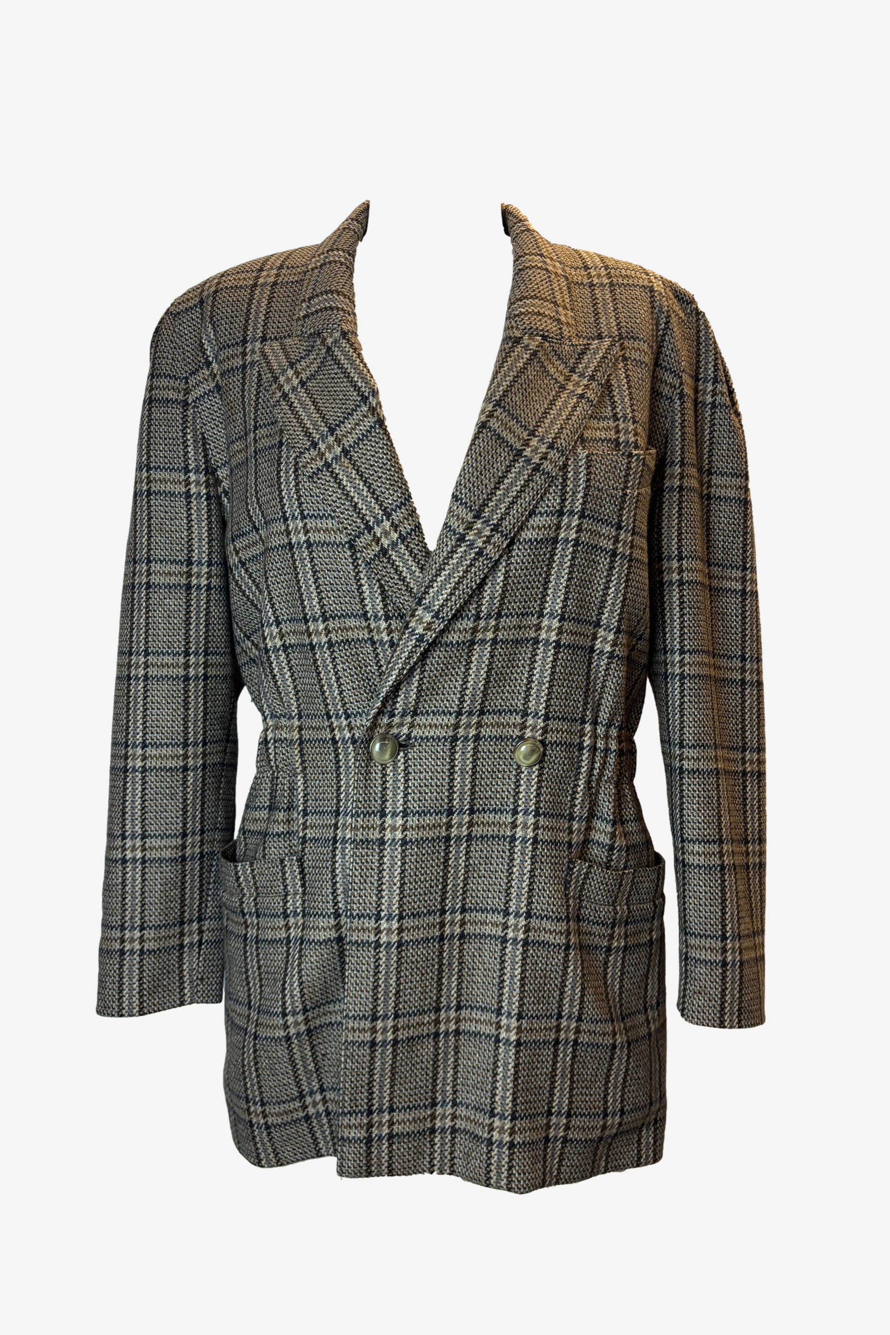 Vintage Escada 1980's Brown Check Blazer