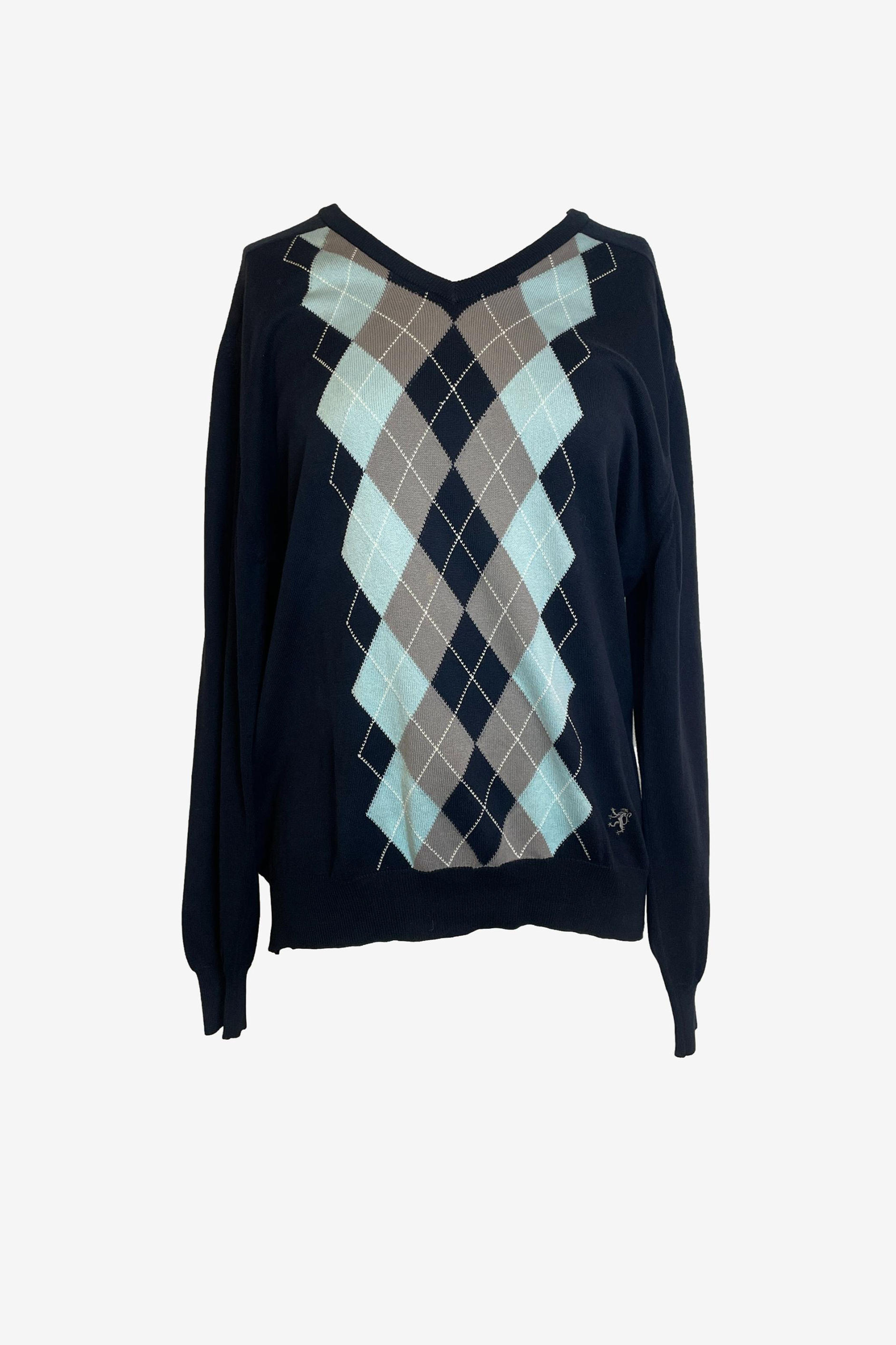 Pringle Knit Navy V Neck Sweater