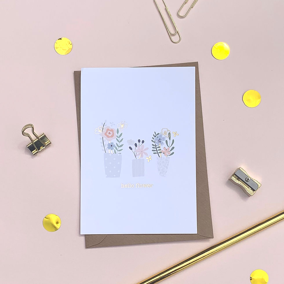 Hello Flower - Just a Note Card, Thank You Card, Birthday Card