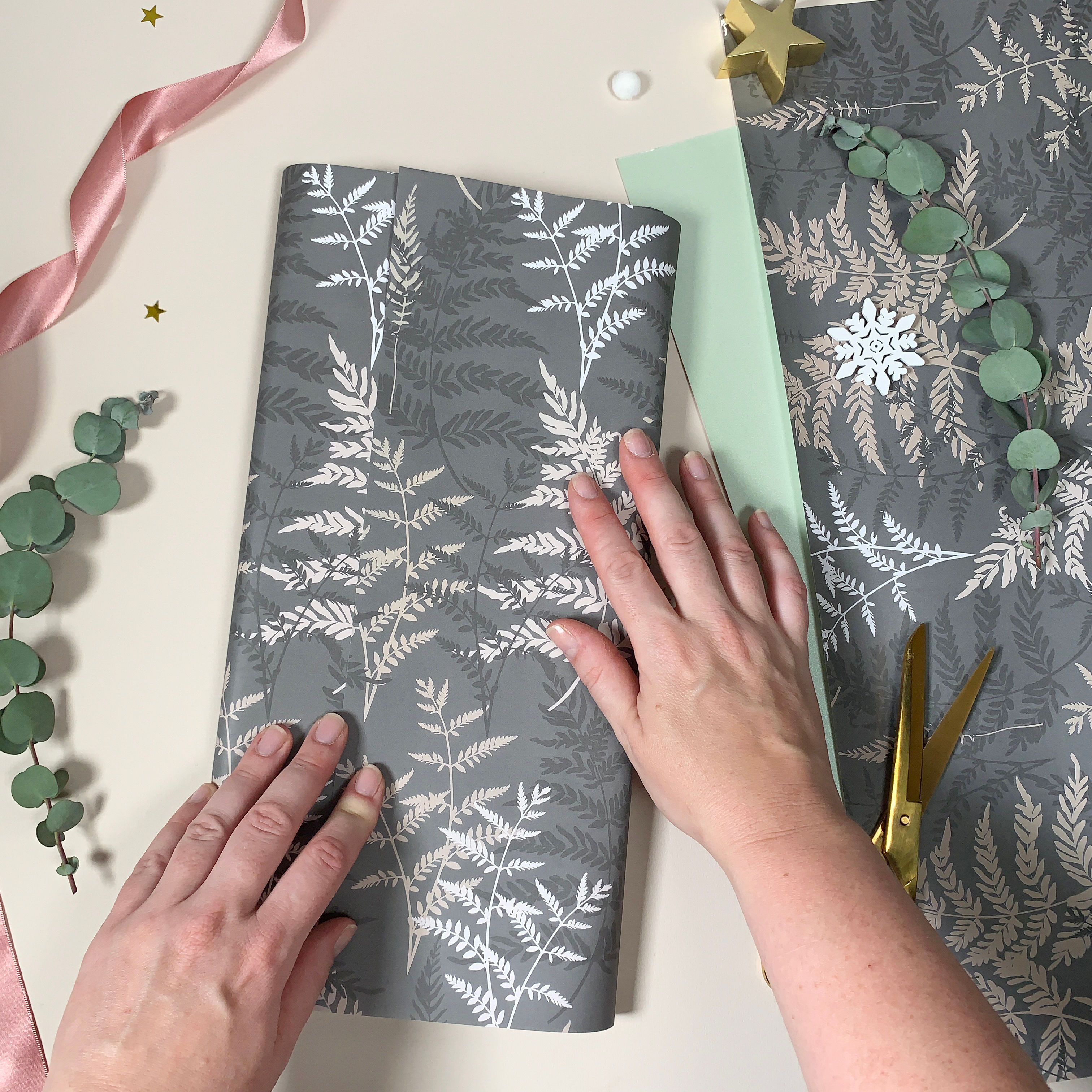 Winter Fern Wrapping Paper / Gift Wrap - Ferns - Array