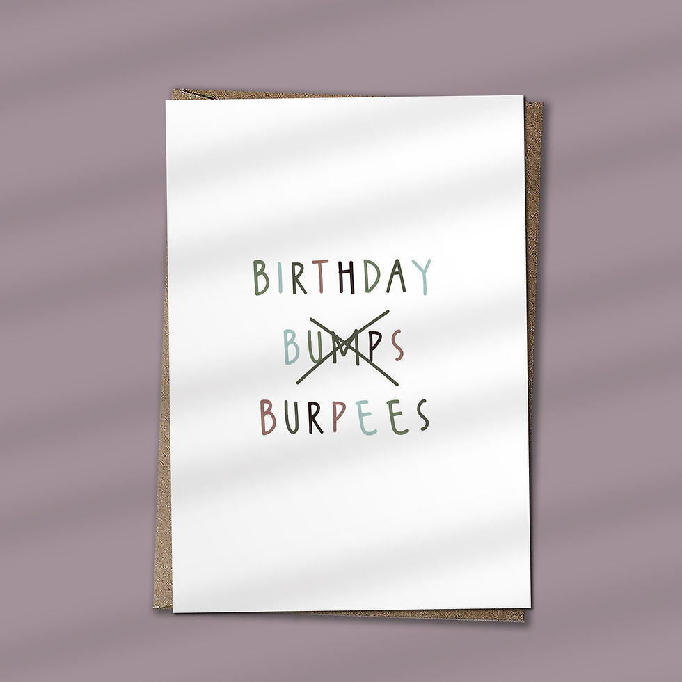 Thumbnail: Birthday Burpees - Happy Birthday Card, Training Card, Gym Card, Workout Card