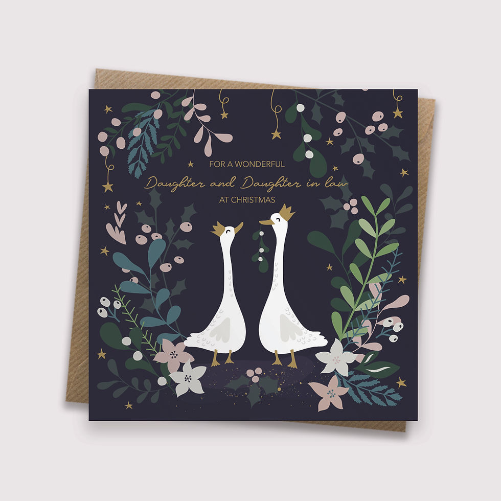 Thumbnail: Son and Daughter in law, Daughter and Son in law Christmas card