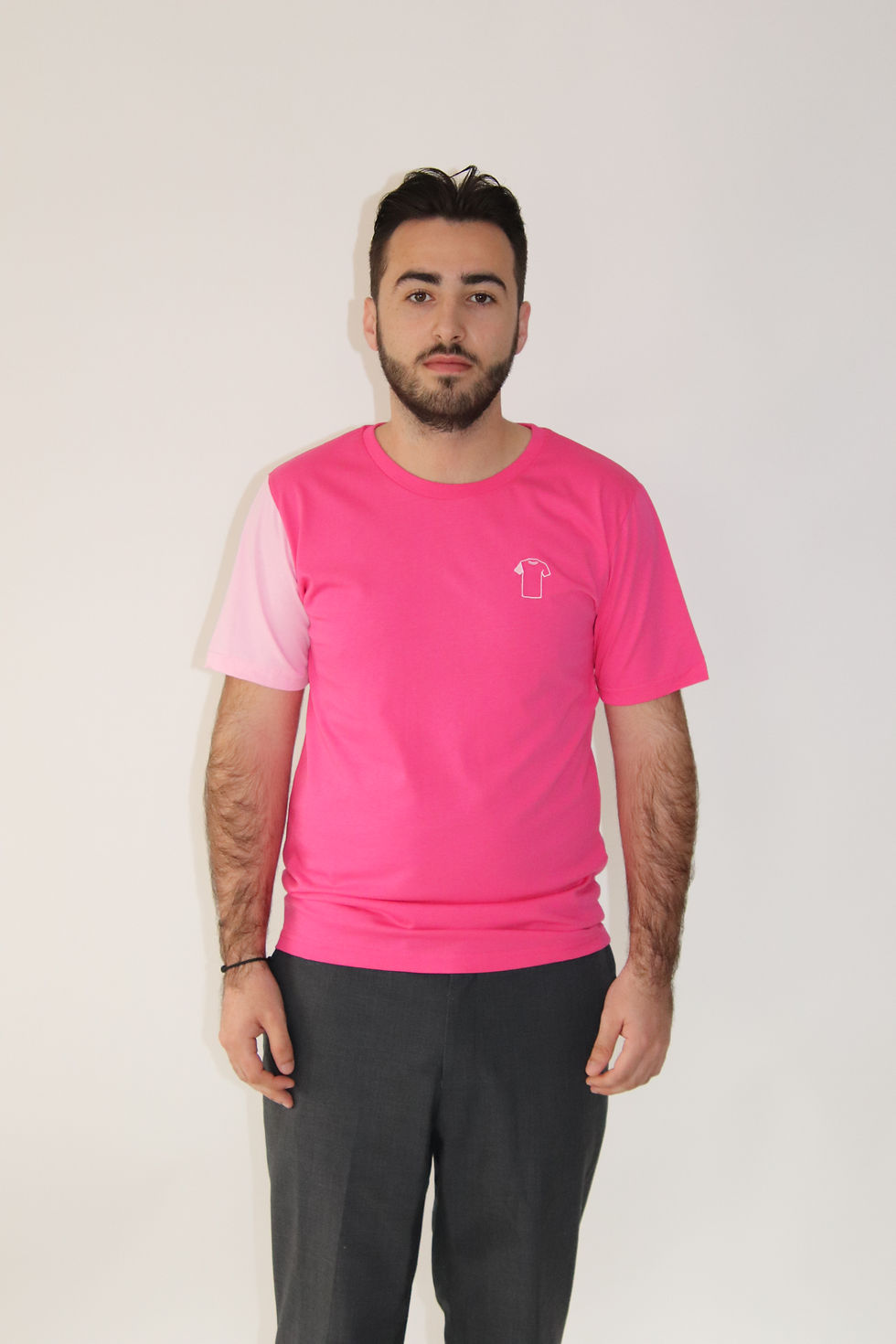 Miniature : tee shirt homme rose et rose justee