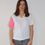 Miniature : tee shirt femme blanc et rose justee