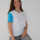 Miniature : tee shirt femme blanc et bleu justee