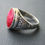Thumbnail: 925 Sterling Silver Ruby Ring – Vintage Style Handmade Natural Gemstone Ring