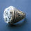 Thumbnail: Handcrafted Silver Ring with Natural Dalmatian Jasper Gemstone