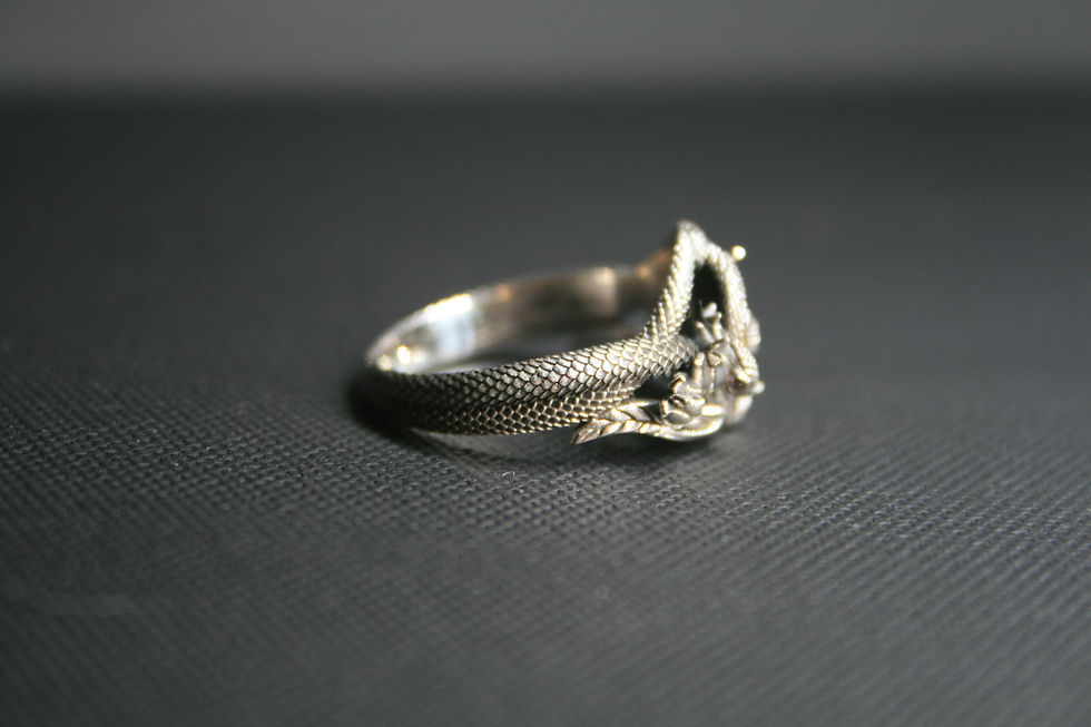 Thumbnail: 925 Sterling Silver Ring Inspired by Aragorn's Barahir Ring, featuring Citrine S