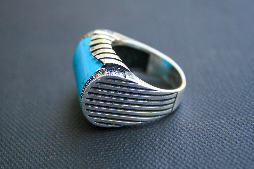 Thumbnail: Turquoise Ring – 925 Sterling Silver Handmade Vintage Style Gemstone Jewelry –