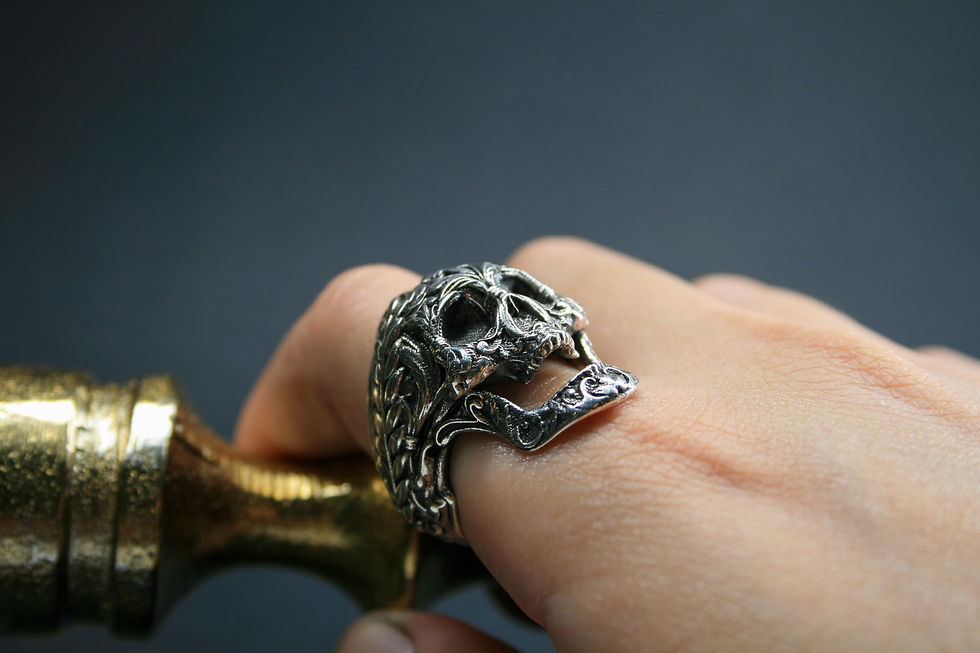 Thumbnail: 925 Sterling Silver Skeleton Rider Ring