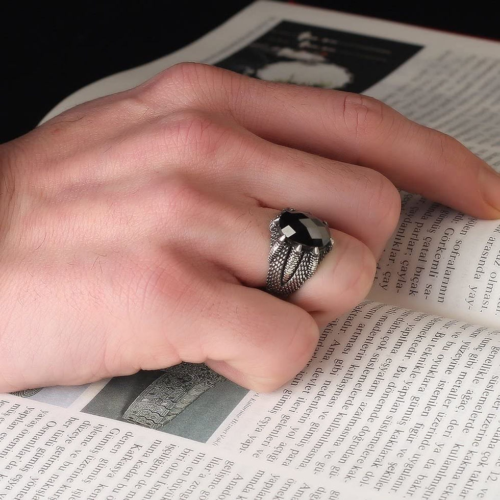 Thumbnail: Claw Model Silver Ring-Zircon Ring-925k Unisex Silver Jewelry-Vintage Gemstone