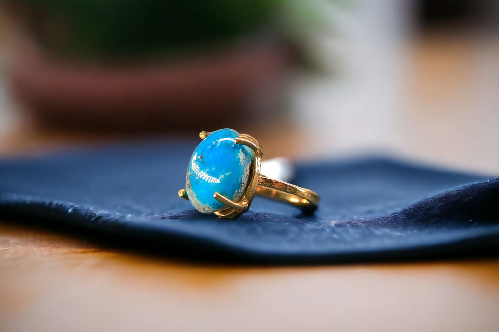 **Gold Plated Ring with Turquoise Stone: Add a Pop of Color to Your Style**