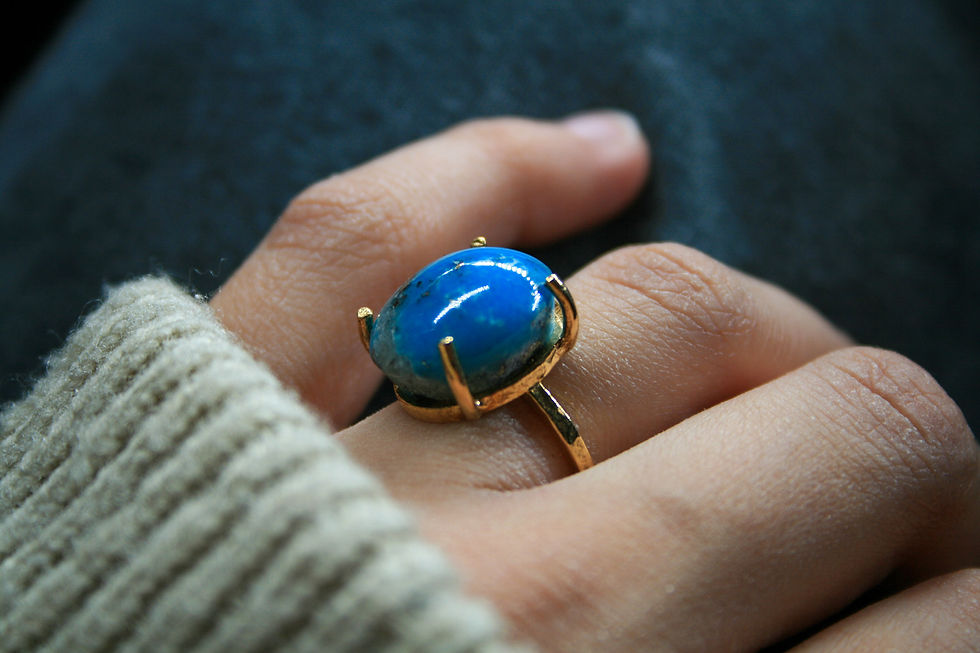 Thumbnail: **Gold Plated Ring with Turquoise Stone: Add a Pop of Color to Your Style**