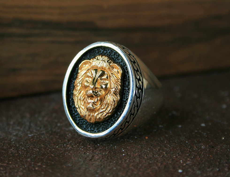 Thumbnail: Lion Silver Ring- Silver Jewelry-Gift for Him and Her-925k Turkish Handmade