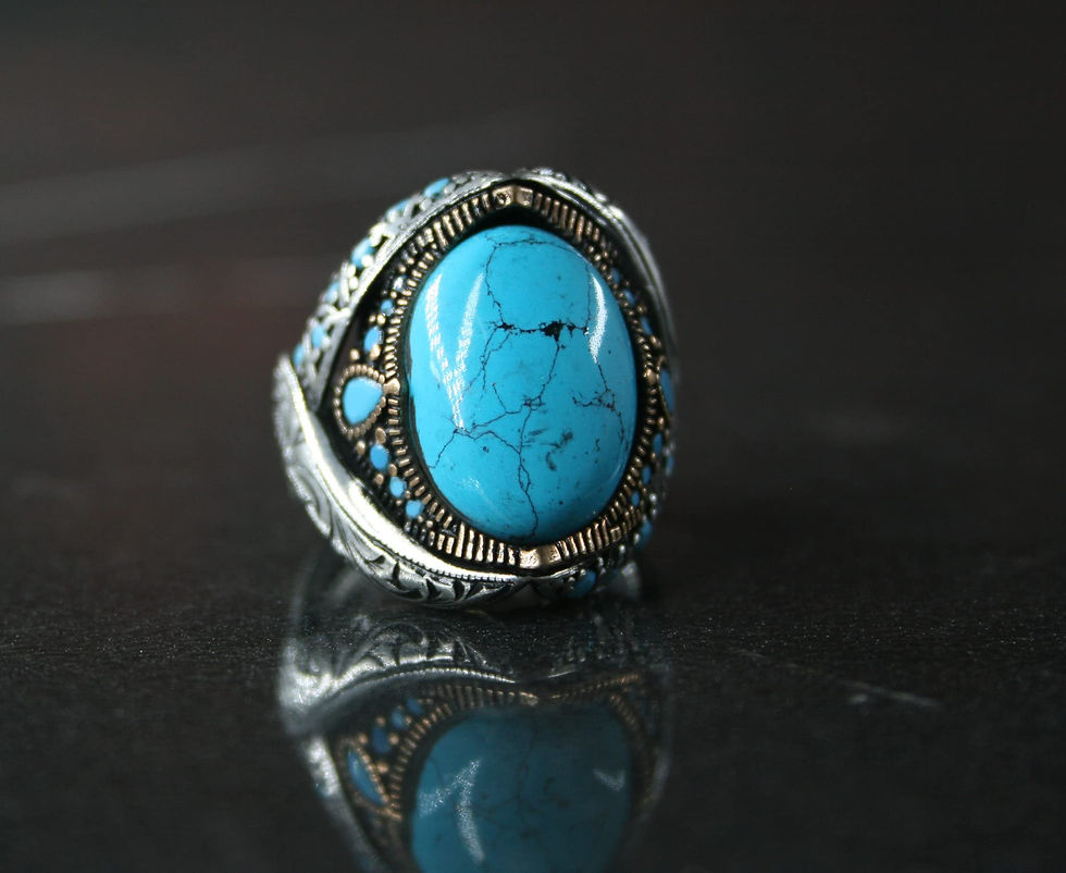 Thumbnail: Silver 925k Ring, Handmade Ring, Natural Turquoise Stone,Jewelry Gift For Mens