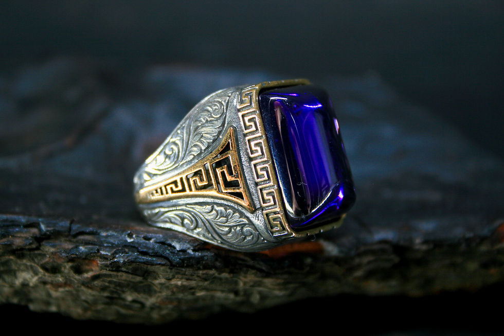 Thumbnail: Silver Product with Amethyst Gemstone Accent