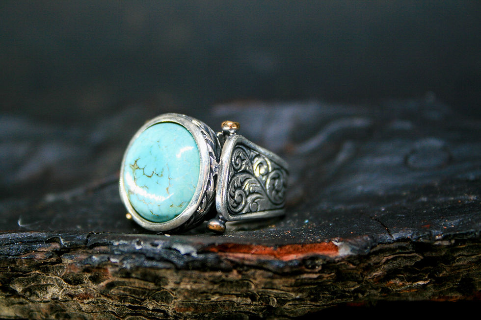 Thumbnail: Turquoise Gemstone Sterling Silver Ring