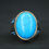 Thumbnail: Turquoise Ring – 925 Sterling Silver Handmade Vintage Style Gemstone Jewelry –
