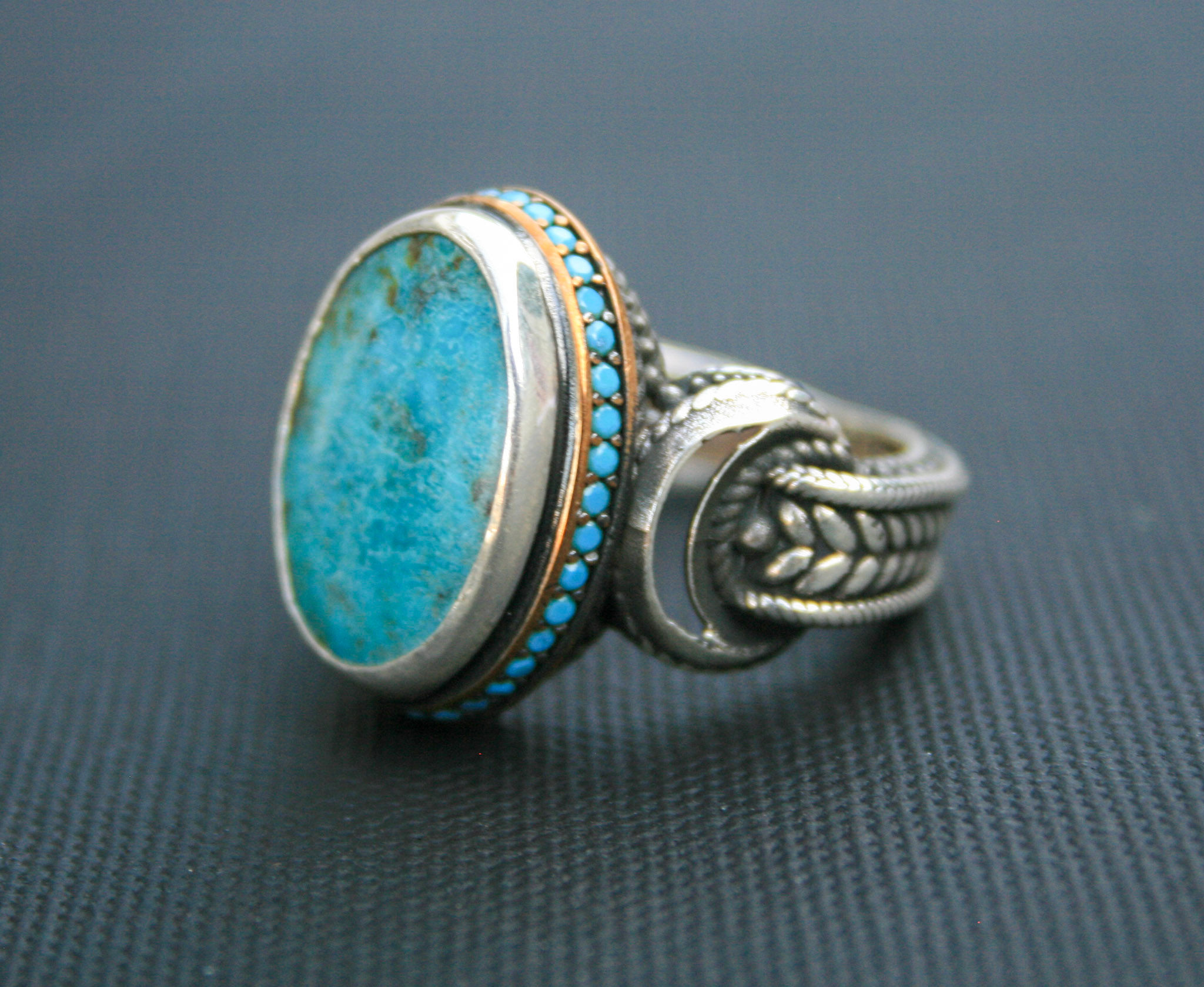 Handmade Sterling Silver Turquoise Ring – Natural Blue Gemstone, Vintage Style