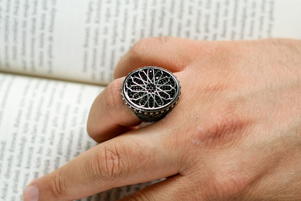 Thumbnail: Zircon Ring-925k Unisex Silver Jewelry-Vintage Gemstone Ring-Gift for Him and